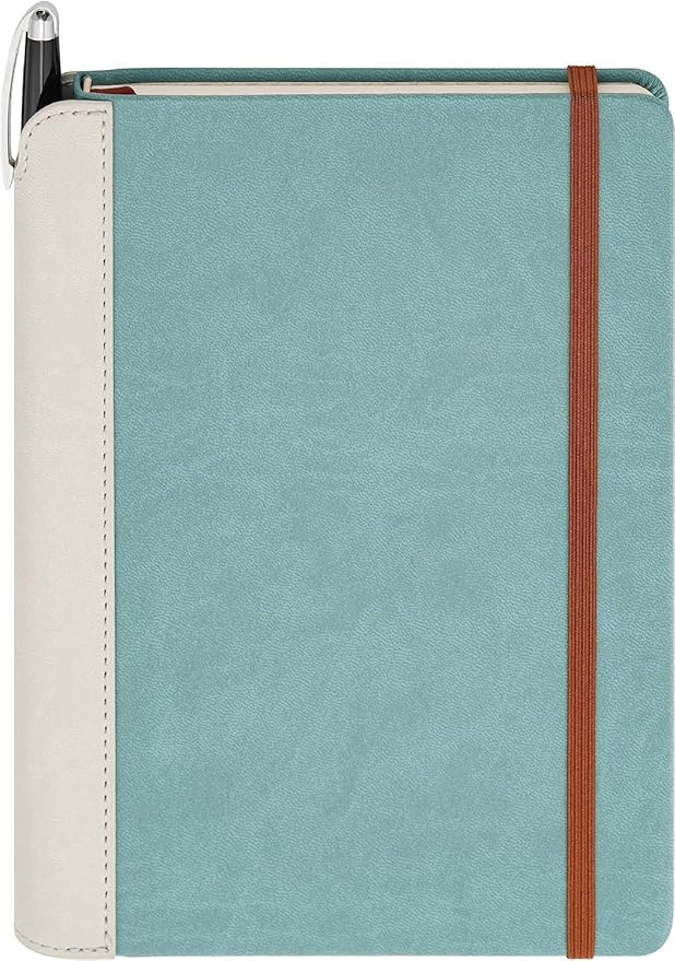 SETTINI® Lined Journal - Sleek Teal Journal for Writing Gift Set - Hardcover Vegan Leather, Includes Luxury Pen in a Unique Pen Holder, 192 Pages, 6 x 8.5 inches, Fathers Day Gift