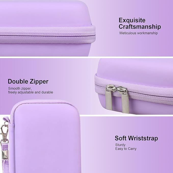 RAIALL Carrying Case for KODAK PIXPRO C1 Friendly Zoom Digital Camera, Point and Shoot Vlogging Camera Hard Travel Bag, Mesh Pocket for Charging Adapter, SD Card, USB Cable and Batteries, Purple