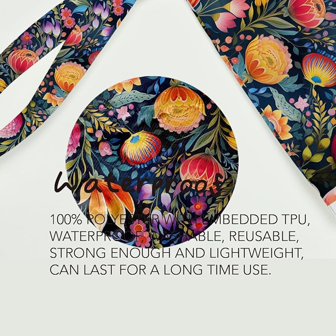 Fokongna Floral Print Wet Bag, Small Portable Waterproof Multi-Functional Organizer for Women, Ideal for Daily, Beach & Travel, Multicolor Bohemian Bloom