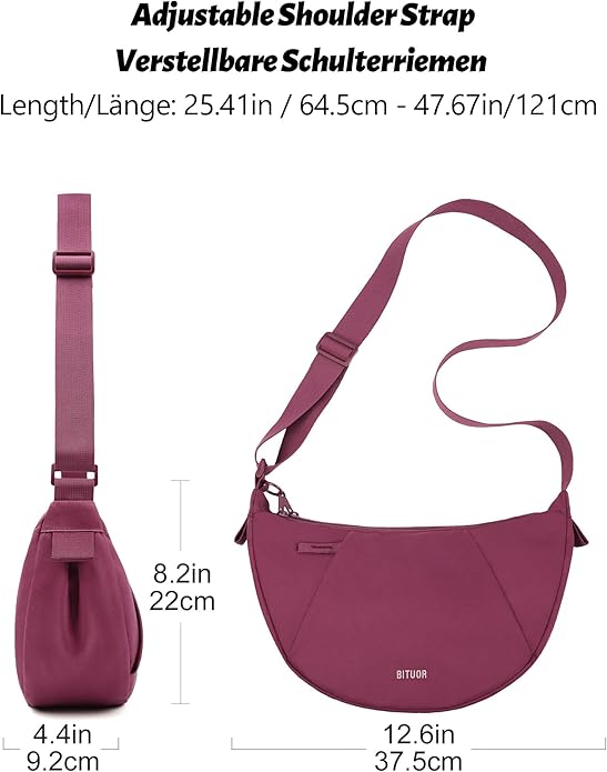 Crossbody Bag Lightweight Water Resistant Shoulder Bag Anti-Theft Handbag for Travel Daily Work Shopping