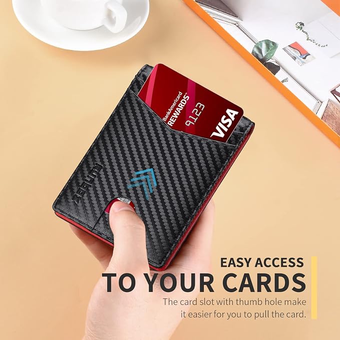 RUNBOX Wallet for Men -Slim Rfid Leather Mens Bifold Novelty Wallets 2 ID Window With Gift Box Men's Accessories | Slim