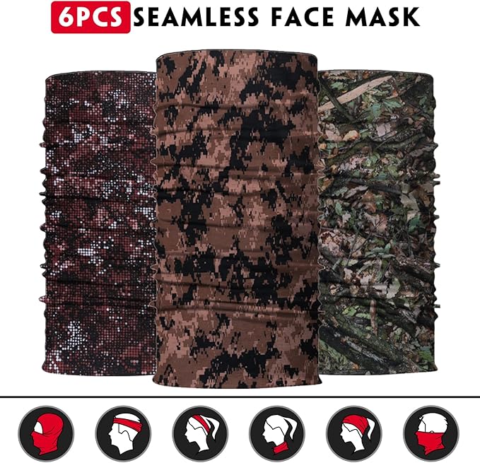 Neck Gaiter for Men Women Headwear Bandana Head Wrap Face Scarf Mask Cover Warmer Balaclava-Seamless & Versatile