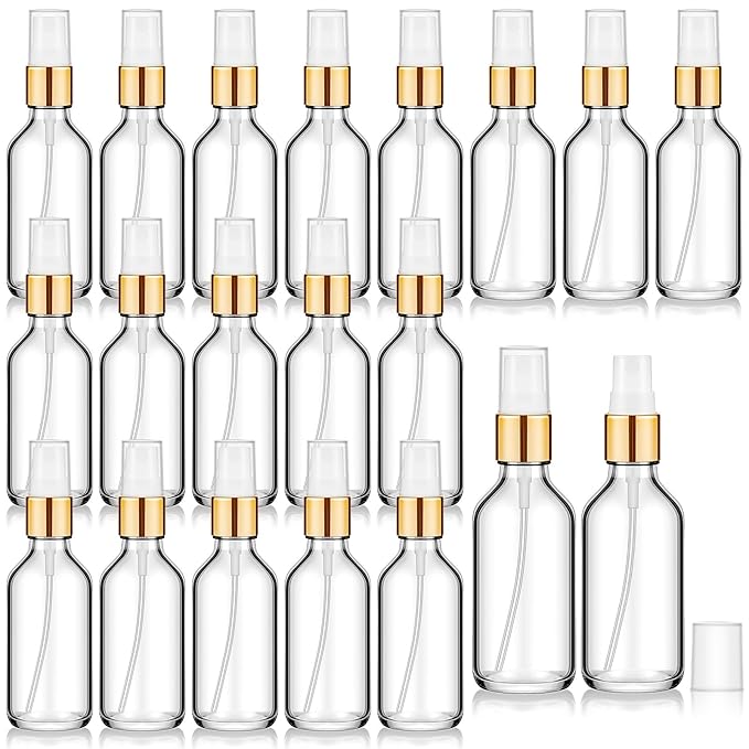 Tessco for you 1 Pcs 30/60/100 ml Glass Spray Bottles Frosted Empty Perfume Bottle Atomizer Refillable Clear Bottle with Fine Mist Sprayer Pump for Room Face Travel Business (Clear,2 oz)