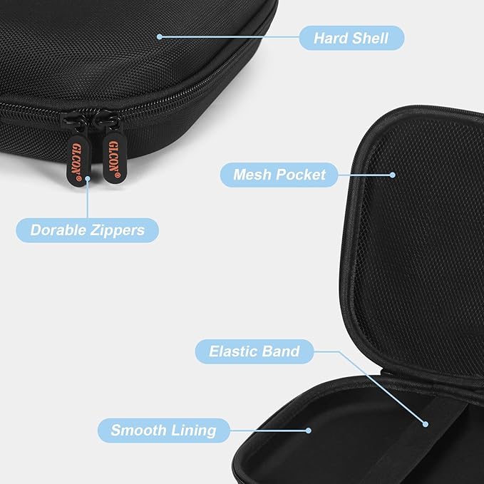 Hard Shell Headphone Case - Durable Zipper Travel Case Portable Carrying Pouch Bag Compatible with Sony WH-CH520/WH-CH720N, JBL Tune 510BT/720BT/520BT/770NC, Soundcore Q20 Q20i Q30, Jlab Headphones