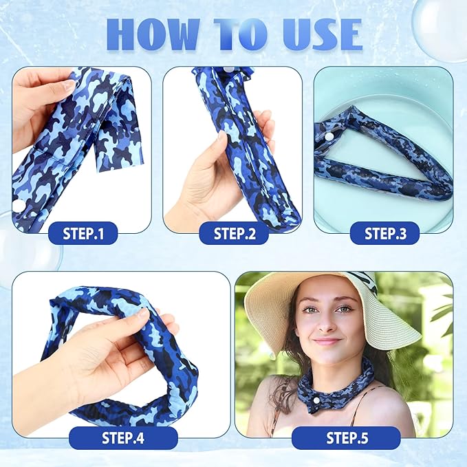 Xuhal 6 Pieces Cooling Neck Wraps Cooling Bandana Neck Cooler Ice Cooler Scarf for Women Summer Outdoor Sport Activity