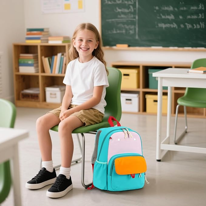 BTOOP Kids Backpack for Boys Girls 3-6, Preschool Kindergarten Backpack with Insulated Lunch Compartment & Chest Strap, Cute Lightweight School Travel Bag Fits A4 Folder