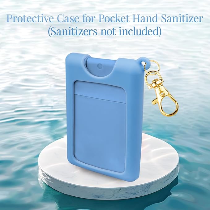 VANEST Silicone Case Compatible with Noshinku Pocket Hand Sanitizer, Protective Case with Keychain for Refillable Travel Size, Hand Sanitizer Spray Accessory