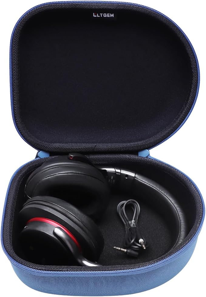 Headphone Headset Case Compatible with JBL, Beats, Sony, Soundcore Anker, Raycon, TOZO, SteelSeries, Logitech, Jabra, Bose, Audio-Technica, Sennheiser Headphones, Blue+Black