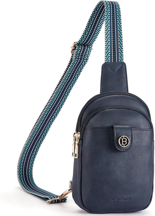 BOSTANTEN Sling Bag Crossbody Bags for Women Trendy Crossbody Purse Leather Chest Bag