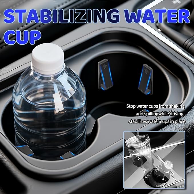 6PCS Silicone Car Cup Holder Insert,Curve Anti-Shake Car Cupholder Insert Stabilizer for Stabilizing Water Cups/Bottles,Self-Adhesive Silicone Cup Holder Inserts for Cars