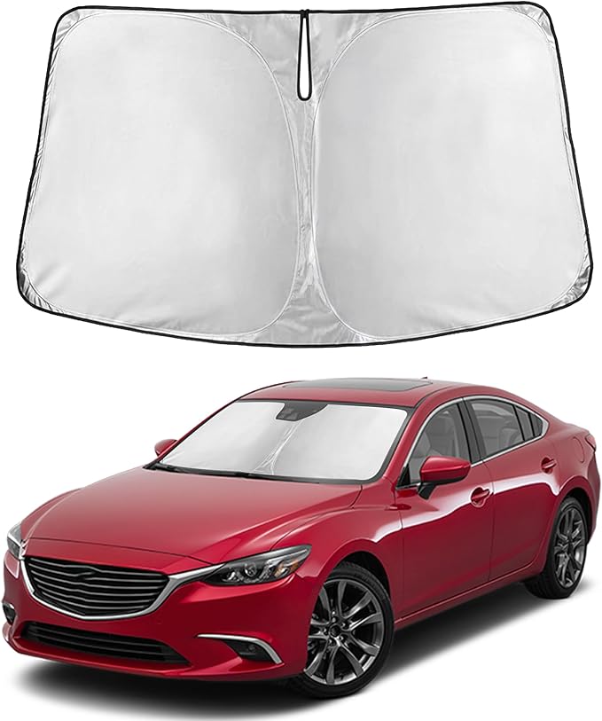 Autovir Windshield Sun Shade Fit for 2014-2019 2020 2021 Mazda 6 Sunshade, Front Car Window Shades Sun Visor, Blocks UV Rays & Heat, Car Accessories
