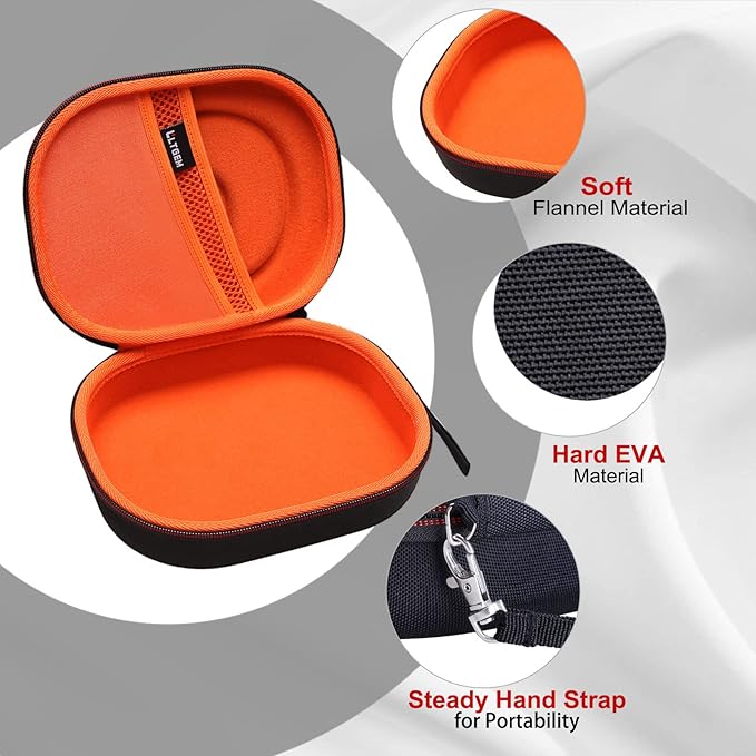 LTGEM Case Compatible with JBL Tune 770NC / 510BT / 720BT / 520BT / 520C / 670NC, for JBL Live 770NC / 670NC / 680NC / 780NC Headphones, Black+Orange