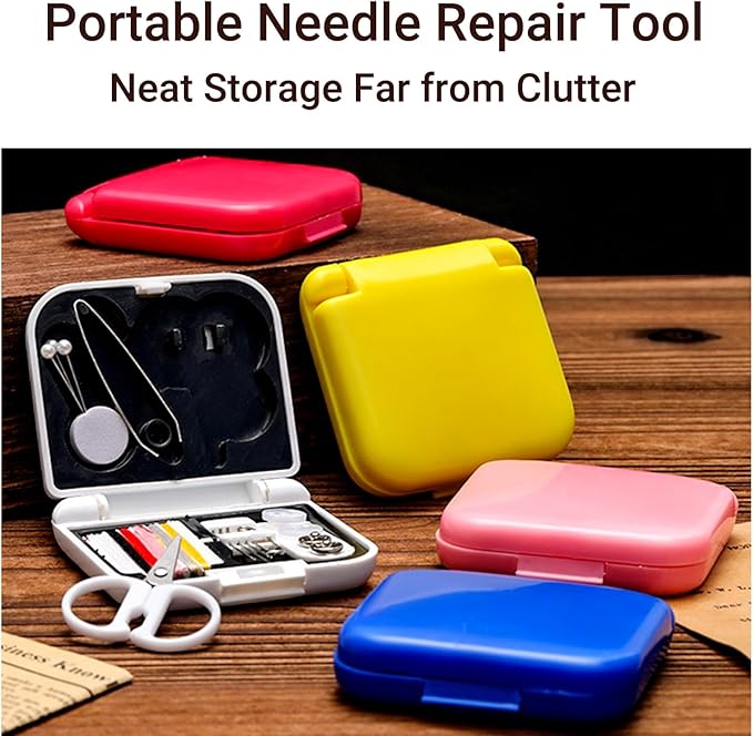 2 Pack Mini Sewing Kit Portable Sewing Supplies for Home Traveler, Adults, Beginner, Emergency, Contains Scissors, Threads, Needles (White)