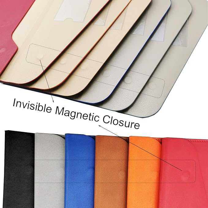 PU Leather A4 File Folder Document Holder Waterproof Portfolio Envelope Folder Case with Invisible Magnetic Closure Brown