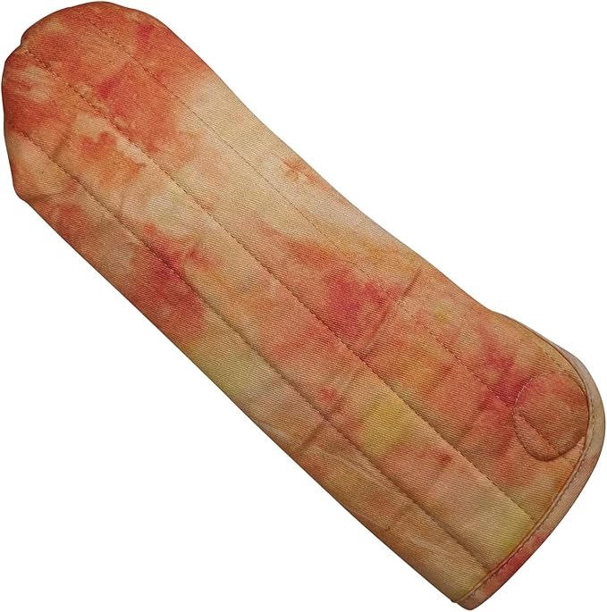 Case/Cover [Heat Resistant] for Curling Irons, Flat Irons or Straighteners, and Styling Irons, Silicone Coated Lining and Quilted Cotton Pouch for Travel, Gym, or Home [Tie Dye Red]