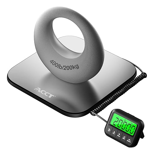 440lb Postal Scale - Industrial Shipping Scale with Stainless Steel Platform, Tare/Hold/Counting Function for Luggage, Package, Mail | lb/kg/lb:oz | Heavy Duty Scale with Battery & Charging Cable