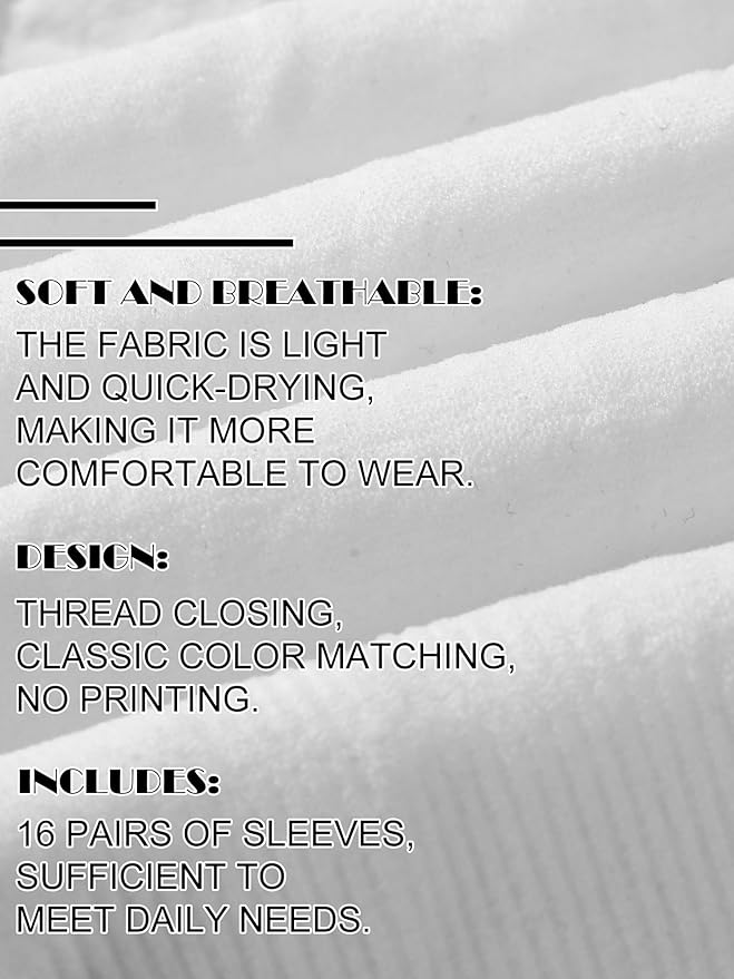 Bememo 16 Pairs UV Sun Protection Arm Sleeves for Men Women Cooling Arm Sleeves for Sports Workouts Tattoo Covers