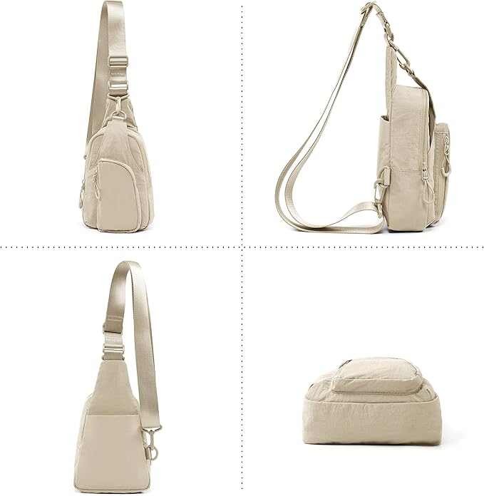 ODODOS Sling Bag with Adjustable Straps Crossbody Chest Bag Lightweight Backpack for Casual Traveling Hiking