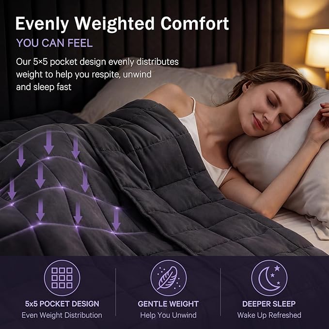 Weighted Blanket for Adults 20lbs, 78"x86", King Size Cooling Heavy Throw Blanket for 180-220lbs, Microfiber Soft Thick Big Blankets Weighted Comforter Breathable Gift for Sleeping, Grey