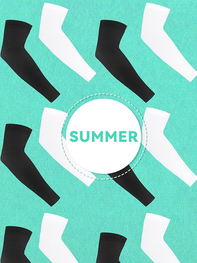 Boao 10 Pairs UV Arm Sleeve for Men Women Cooling Tattoo Cover up Compression Sun Protection Sleeves for Outdoor Activities