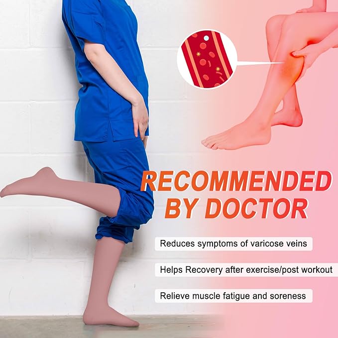 4 Pairs Compression Socks for Women Circulation-Best Support for Nurses,Running,Athletic,Travel