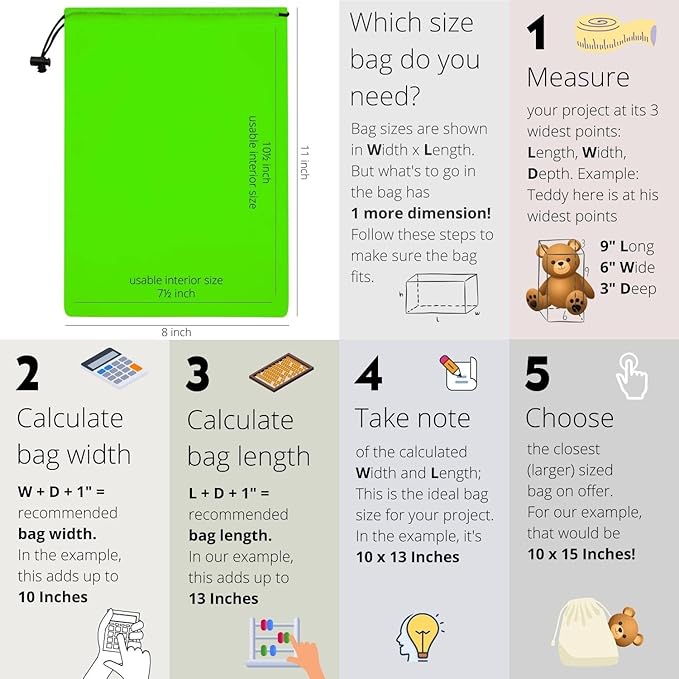 PALTERWEAR Drawstring Pouch with Toggle (8 x 11 Inch, 12 Pack, Green) Nylon Cinch Bag for Travel, Gym, Toiletries and Storage