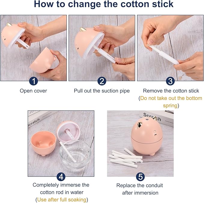 uxcell 12pcs Humidifier Cotton Stick, 7 x 180mm Refill Sticks Filter Replacement Wicks, Humidifier Filter Cotton Refill Travel Mini Humidifier Filters Sticks