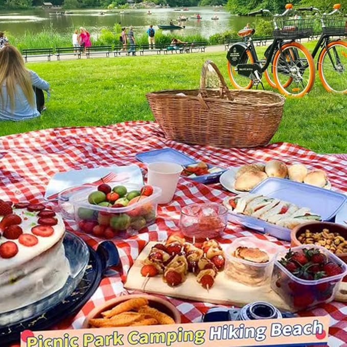 LRUUIDDE Extra Large Picnic Blanket Beach Blankets, Outdoor Foldable Waterproof Sand Mat for Beach Camping Hiking Travel Family Concerts Grass Park Music Festival Lawn Mats (Red, 80x80inch)
