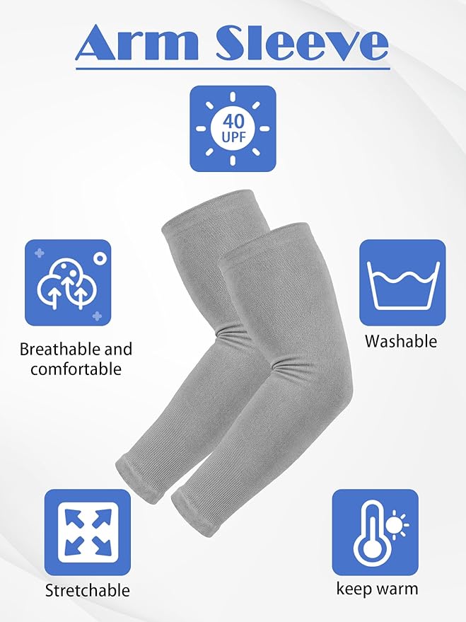 Boao 10 Pairs UV Arm Sleeve for Men Women Cooling Tattoo Cover up Compression Sun Protection Sleeves for Outdoor Activities