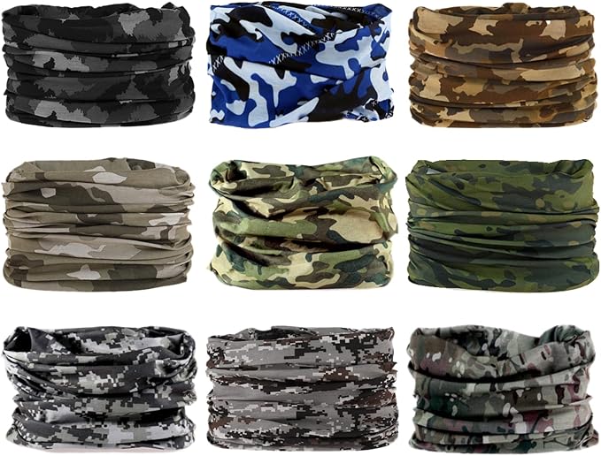 Neck Gaiter for Men Women Headwear Bandana Head Wrap Face Scarf Mask Cover Warmer Balaclava-Seamless & Versatile