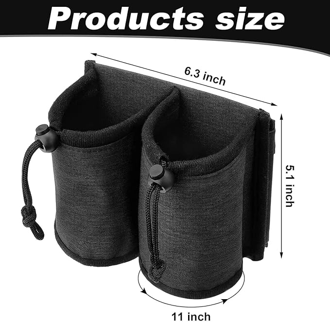 Luggage Cup Holder for Suitcases,Travel Must Haves,Free Hand Drinks Carrier Coffee Mugs Holder,Universal Luggage Accessories for Flight Attendants,Business Travelers Travel Essential - Black