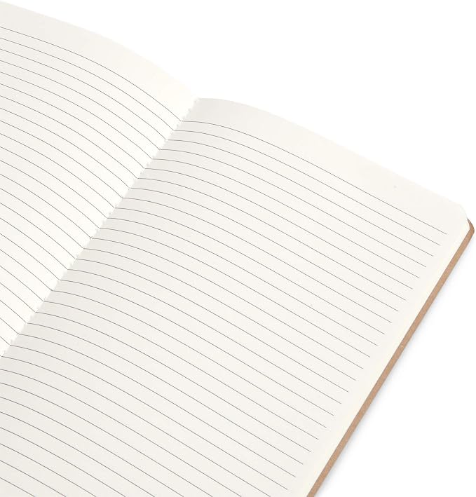 Blue Summit Supplies Travel Journals, Bulk 6 Pack Journal Set with Lined Paper, Lightweight Journal with Kraft Paper Covers, 8.25” x 5.5” (21cm x 14cm), 60 Pages, Set of 6