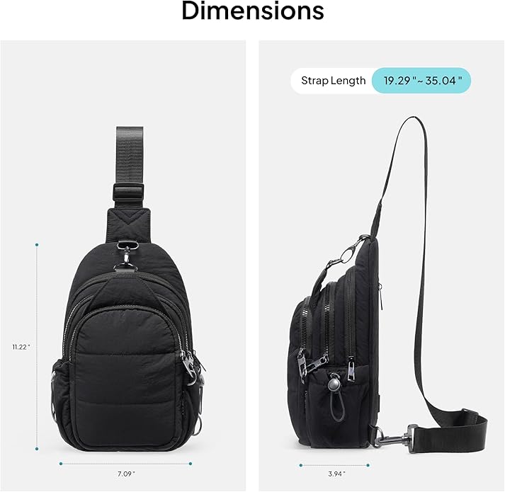 TOPEAST Sling Bag for Women, Anti-Theft Crossbody Bag with RFID Blocking & Water Bottle Holder for Travel, Water-resistant