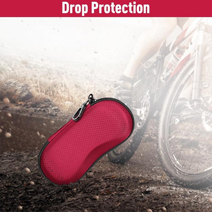 FINTIE Sunglasses Case, Hard EVA Shell Shockproof Sport Glasses Case with Metal Carabiner Travel Zipper Eyeglasses Holder