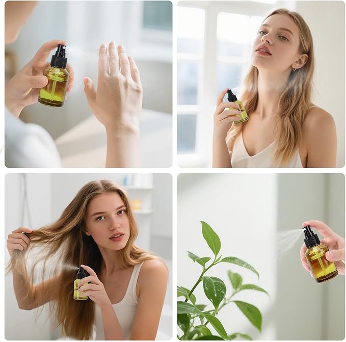 Segbeauty 18pcs 2oz Perfume Travel Refillable Bottles, Small Travel Size Spray Bottle for Hair, 60ml Empty Mini Glass Fine Mist Spray Bottles, Green Perfume Cologne Atomizer Sprayer Bottle for Liquids