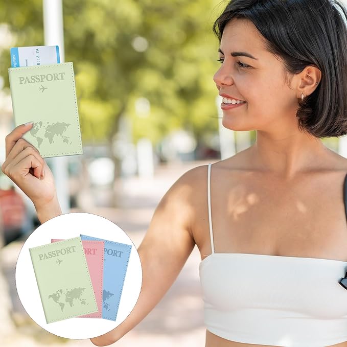 3 Pcs Passport Holder Passports Wallet Cover for Travel Passport Cover Passports Protector Essentials for Women and Men Travel Must Haves Accessories