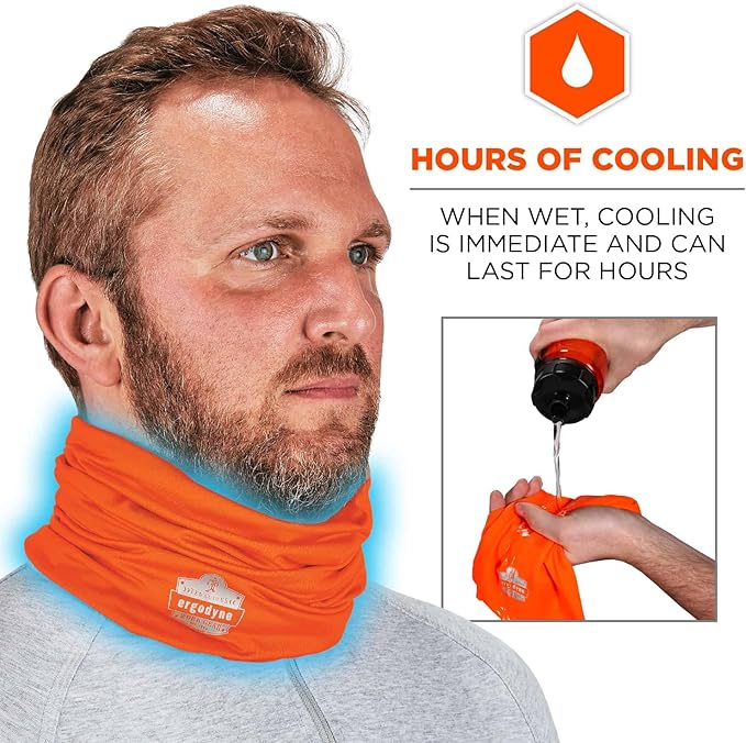 Ergodyne Chill-Its 6487 Cooling Neck Gaiter, Multiple Ways to Wear Headband or Face Mask