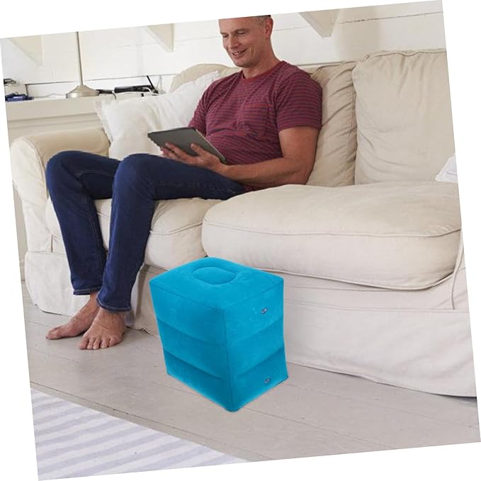 Gadpiparty Airplane Foot Rest Pillow Inflatable Leg Pillow Travel Essential Soft PVC Material Multi-use Footrest