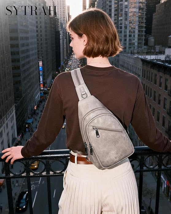 SYTRAH Anti Theft Sling Bag for Women, RFID Crossbody Purses Convertible Sling Backpack, Cross Body Purse Chest Bag