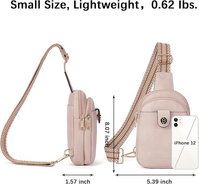 BOSTANTEN Sling Bag Crossbody Bags for Women Trendy Crossbody Purse Leather Chest Bag