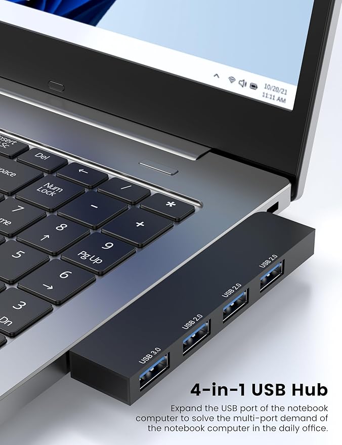 Networking Hub 2Pack, Fidioto 4 Port USBA Adapter(1 * 3.0 Port, 3 * 2.0 Ports), USB Hub for Laptop, iMac Pro, MacBook Air, Mac mini/Pro, Surface Pro, Notebook PC, Flash Drives and Mobile HDD Etc