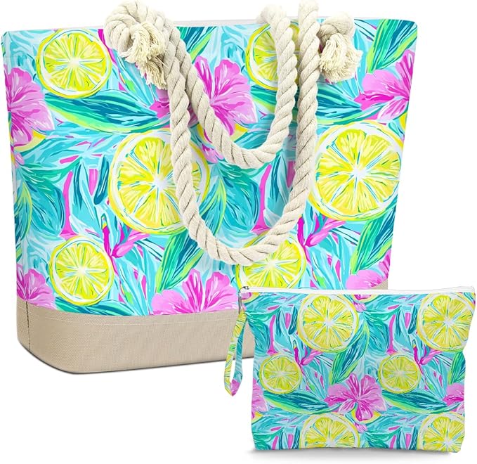 BELLOWDEER Beach Bags for Women, Wet Bag Cosmetic Bag for Beach Toiletries, Summer Travel Essentials, Gifts for Women