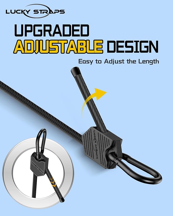 8 Pcs 24 Inch Adjustable Carabiner Bungee Cords with Hooks, Easy to Adjust from 7" to 24", Black Bungee Straps with UV-Resistance & Superior Elasticity for Cargo, Bike, Luggage, Carts, Truck, etc
