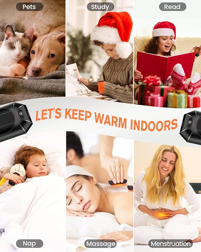 AI Hand Warmers Rechargeable 2 Pack, Electric Handwarmers Reusable, AI Smart Safe Heat Long Lasting Portable Pocket Heater, Warm Gifts for Men Women Outdoor Indoor Hiking Studying Hunting Golf Camping