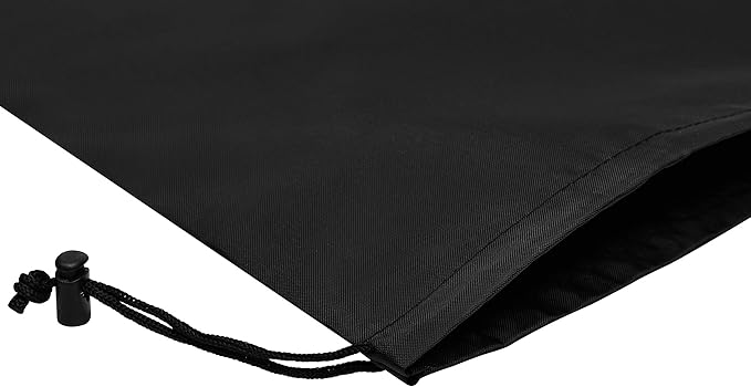 PALTERWEAR Drawstring Pouch with Toggle (10 x 15 Inch, 12 Pack, Black) Nylon Cinch Bag for Travel, Gym, Shoes and Storage (Black)
