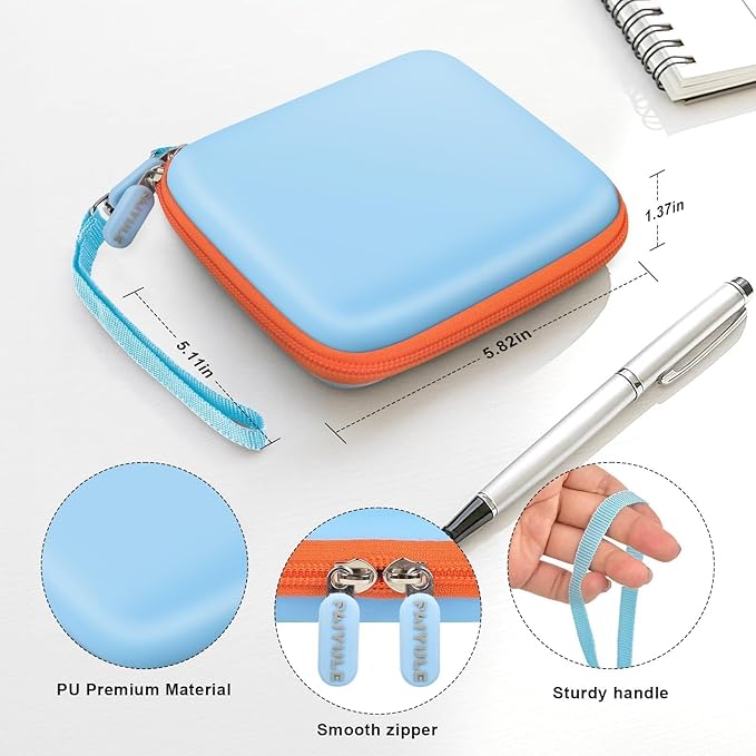 PAIYULE Case Compatible with SanDisk Extreme new and Old Model/Extreme PRO Portable SSD 500GB 1TB 2TB 4TB 8TB, Hard Travel Storage Case Holds 2 SSDs, 12 SD Card Slots, Cable Organizer,Blue