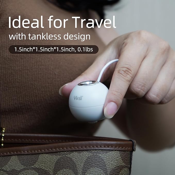 YKSI Mini Portable Humidifiers - Personal Desktop Humidifier for Travel Office Bedroom Plants with Auto Shutoff, Easy to Fill and Clean, Quiet Cool Mist Humidifier with Storage Bag, White
