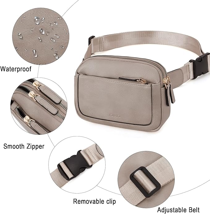 CLUCI Fanny Packs for Women Cross body, Belt Bag for Women, Mini Everywhere Crossbody Waist Bag Adjustable Strap, Vegan Leather Women's Fanny Pack