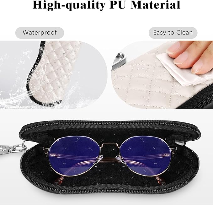MoKo Sunglasses Soft Case Ultra Light Neoprene Zipper Eyeglass Case for Men Women