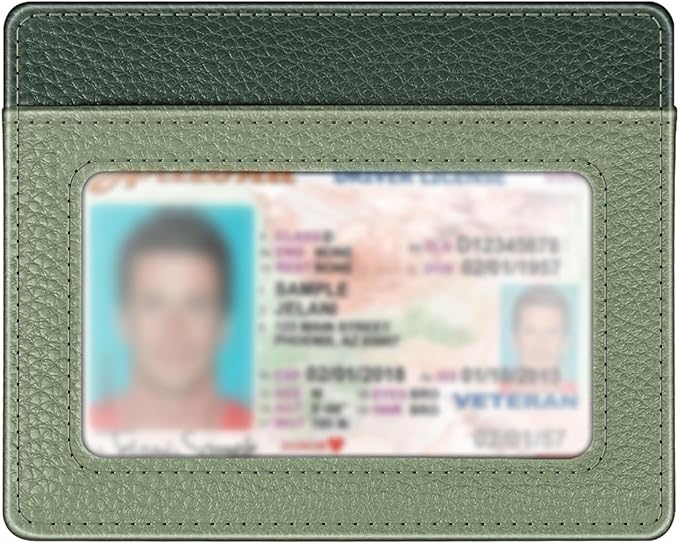FINTIE Slim Minimalist Front Pocket Wallet, RFID Blocking Credit Card Holder Card Cases with ID Window for Men Women, gradient green